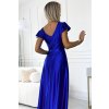 Šaty elegantní společenské Crystal dlouhé stanévové s výstřihem kráský rukávm (XS-2XL) Polská moda NMC-411-11/DUR