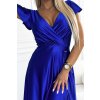 Šaty elegantní společenské Crystal dlouhé stanévové s výstřihem kráský rukávm (XS-2XL) Polská moda NMC-411-11/DUR
