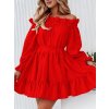 Šaty krátké elegantní letní s páskem dlouhý rukáv dámské nadrozměr (48/50/52 ONE SIZE) ITALSKÁ MÓDA IMD24433-1 (Velikost 48/50/52, Barva Černá)
