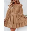 Šaty krátké elegantní letní s páskem dlouhý rukáv dámské nadrozměr (48/50/52 ONE SIZE) ITALSKÁ MÓDA IMD24433-1 (Velikost 48/50/52, Barva Černá)