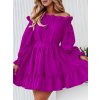 Šaty krátké elegantní letní s páskem dlouhý rukáv dámské nadrozměr (48/50/52 ONE SIZE) ITALSKÁ MÓDA IMD24433-1 (Velikost 48/50/52, Barva Černá)