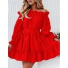Šaty krátké elegantní letní s páskem dlouhý rukáv dámské nadrozměr (S/M/L ONE SIZE) ITALSKÁ MÓDA IMD24433-1 (Velikost S/M/L, Barva Černá)