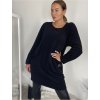 Šaty teplé oversize volnočasové dlouhý rukáv dámské (S/M/L ONE SIZE) ITALSKÁ MÓDA IMC24496/DR