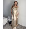 Šaty dlouhé elegantní na ramínka dámské (S/M/L ONE SIZE) ITALSKÁ MÓDA IMPBB24B23922/DUR (Velikost S/M/L, Barva béžová)
