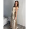Šaty dlouhé elegantní na ramínka dámské (S/M/L ONE SIZE) ITALSKÁ MÓDA IMPBB24B23922/DUR (Velikost S/M/L, Barva béžová)