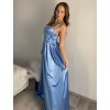 Šaty dlouhé elegantní na ramínka dámské (S/M/L ONE SIZE) ITALSKÁ MÓDA IMPBB24B23922/DUR (Velikost S/M/L, Barva béžová)