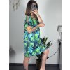Šaty letní icecool krátký rukáv dámské (S/M ONE SIZE) ITALSKÁ MÓDA IMM23M939-4/DUR (Velikost S/M/L, Barva modrá)