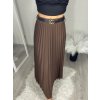 Sukně dlouhá skládaná s páskem dámská (S/M/L ONE SIZE) ITALSKÁ MÓDA IM324ARIANA/DR (Velikost S/M/L, Barva hnědá)