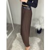 Sukně dlouhá skládaná s páskem dámská (S/M/L ONE SIZE) ITALSKÁ MÓDA IM324ARIANA/DR (Velikost S/M/L, Barva hnědá)