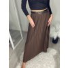 Sukně dlouhá skládaná s páskem dámská (S/M/L ONE SIZE) ITALSKÁ MÓDA IM324ARIANA/DR (Velikost S/M/L, Barva hnědá)