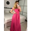 Šaty dlouhé společenské na ramínka carmen dámské LARA (S/M ONE SIZE) ITALSKÁ MÓDA IMS24LARA/DUR