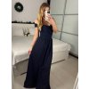 Šaty dlouhé společenské na ramínka carmen dámské LARA (S/M ONE SIZE) ITALSKÁ MÓDA IMS24LARA/DUR