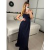 Šaty dlouhé společenské na ramínka carmen dámské LARA (S/M ONE SIZE) ITALSKÁ MÓDA IMS24LARA/DUR