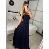 Šaty dlouhé společenské na ramínka carmen dámské LARA (S/M ONE SIZE) ITALSKÁ MÓDA IMS24LARA/DUR