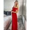 Šaty dlouhé společenské na ramínka carmen dámské LARA (S/M ONE SIZE) ITALSKÁ MÓDA IMS24LARA/DUR