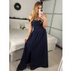 Šaty dlouhé společenské na ramínka carmen dámské LARA (S/M ONE SIZE) ITALSKÁ MÓDA IMS24LARA/DUR