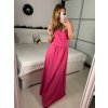 Šaty dlouhé společenské na ramínka carmen dámské LARA (S/M ONE SIZE) ITALSKÁ MÓDA IMS24LARA/DUR