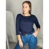 Tričko 3/4 rukáv dámská (S/M/L ONE SIZE) ITALSKÁ MÓDA IMC25KRISTA/DR (Velikost M/L, Barva tmavě modrá)