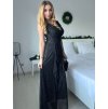 Šaty dlouhé společenské třpytivé bez rukávu dámské (S/M/L ONE SIZE) ITALSKÁ MÓDA IMPSH2520034/DR (Velikost S/M/L, Barva Černá)