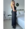 Šaty dlouhé společenské třpytivé bez rukávu dámské (S/M/L ONE SIZE) ITALSKÁ MÓDA IMPSH2520034/DR (Velikost S/M/L, Barva Černá)