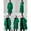 Kabát zimní s kapucí dlouhý rukáv dámský (S-2XL ONE SIZE) ITALSKÁ MÓDA IMPNF242560 (Velikost L, Barva zelená)