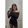Šaty krátké elegantní dlouhý rukáv dámské (S/M/L ONE SIZE) ITALSKÁ MÓDA IMPLP2475396095/DR