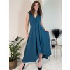 Šaty dlouhé elegantní společenské bez rukávu dámské (S/M/L ONE SIZE) ITALSKÁ MÓDA IM424861/DUR (Velikost S/M/L, Barva Černá)