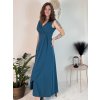 Šaty dlouhé elegantní společenské bez rukávu dámské (S/M/L ONE SIZE) ITALSKÁ MÓDA IM424861/DUR (Velikost S/M/L, Barva Černá)