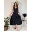 Šaty dlouhé elegantní společenské bez rukávu dámské (S/M/L ONE SIZE) ITALSKÁ MÓDA IM424861/DUR (Velikost S/M/L, Barva Černá)