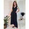 Šaty dlouhé elegantní společenské bez rukávu dámské (S/M/L ONE SIZE) ITALSKÁ MÓDA IM424861/DUR (Velikost S/M/L, Barva Černá)