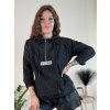 Bunda šusťáková s kapucí dámská nadrozměr (S/M/L ONE SIZE) ITALSKÁ MÓDA IMD22189 (Velikost S/M/L, Barva Černá)