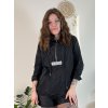 Bunda šusťáková s kapucí dámská nadrozměr (S/M/L ONE SIZE) ITALSKÁ MÓDA IMD22189 (Velikost S/M/L, Barva Černá)