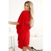 287-35 SOFIA Butterfly Dress with Waist Tie - Red (Velikost S/M)