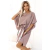 287-37 SOFIA Butterfly dress with a binding at the waist - MOCHA MOUSSE