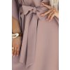 287-37 SOFIA Butterfly dress with a binding at the waist - MOCHA MOUSSE