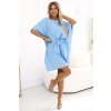 287-36 SOFIA Butterfly Dress with Waist Tie - Pastel Blue (Velikost S/M)