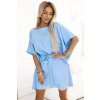 287-36 SOFIA Butterfly Dress with Waist Tie - Pastel Blue (Velikost S/M)