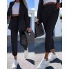 Souprava/komplet elegantní sako a kalhoty dámská (M/L ONE SIZE) ITALSKÁ MÓDA IMD22344 (Velikost S/M/L, Barva Černá)