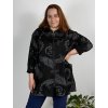 Mikina na zip s kapucí dlouhý rukáv dámská nadrozměr (52/54/56 ONE SIZE) ITALSKÁ MÓDA IMSM25LILIA/DUR (Velikost 52/54, Barva Černá)