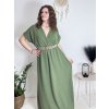 Šaty letní košilové s páskem krátký rukáv dámské Luka (M/L/XL ONE SIZE) ITALSKá MóDA IM425036/DUR