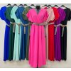 Šaty letní košilové s páskem krátký rukáv dámské Luka (M/L/XL ONE SIZE) ITALSKá MóDA IM425036/DUR