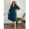 Šaty dlouhé košilové stahovací dlouhý rukáv dámské nadrozměr (48/50/52 ONE SIZE) ITALSKÁ MÓDA IM425081/DUR