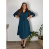 Šaty dlouhé košilové stahovací dlouhý rukáv dámské nadrozměr (48/50/52 ONE SIZE) ITALSKÁ MÓDA IM425081/DUR