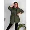 Bunda stahovací slabá na zip s kapucí dlouhý rukáv dámská nadrozměr (50/52/54 ONE SIZE) ITALSKÁ MÓDA IMC25097/DUR