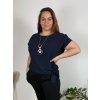 Tunika s přívěskem krátký rukáv dámská nadrozměr (48/50/52 ONE SIZE) ITALSKÁ MÓDA IM425031/DUR