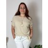 Tunika s přívěskem krátký rukáv dámská nadrozměr (48/50/52 ONE SIZE) ITALSKÁ MÓDA IM425031/DUR