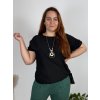 Tunika s přívěskem krátký rukáv dámská nadrozměr (48/50/52 ONE SIZE) ITALSKÁ MÓDA IM425031/DUR