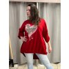 Mikina oversize teplá dlouhý rukáv dámská nadrozměr (54/56/58 ONE SIZE) ITALSKÁ MÓDA IM425058/DUR