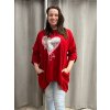 Mikina oversize teplá dlouhý rukáv dámská nadrozměr (54/56/58 ONE SIZE) ITALSKÁ MÓDA IM425058/DUR