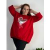 Mikina oversize teplá dlouhý rukáv dámská nadrozměr (54/56/58 ONE SIZE) ITALSKÁ MÓDA IM425058/DUR